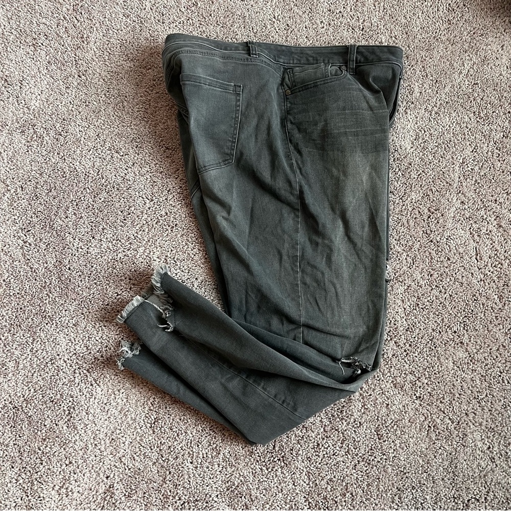 Lane Bryant Grey distressed jeans